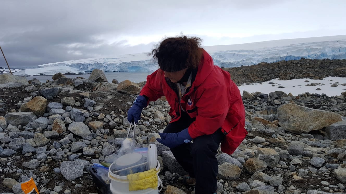 Alicia with glacier background