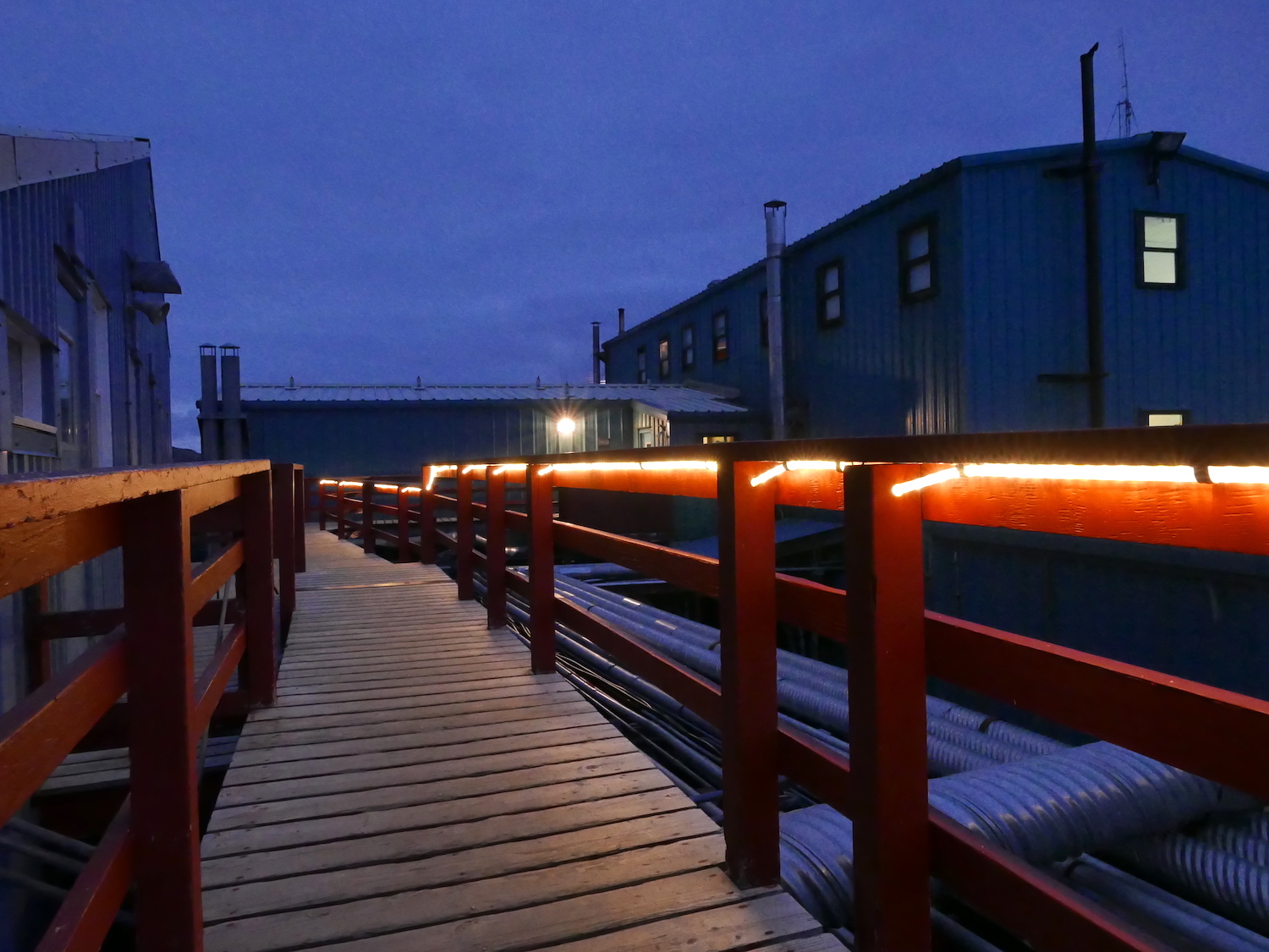 Palmer Station at night