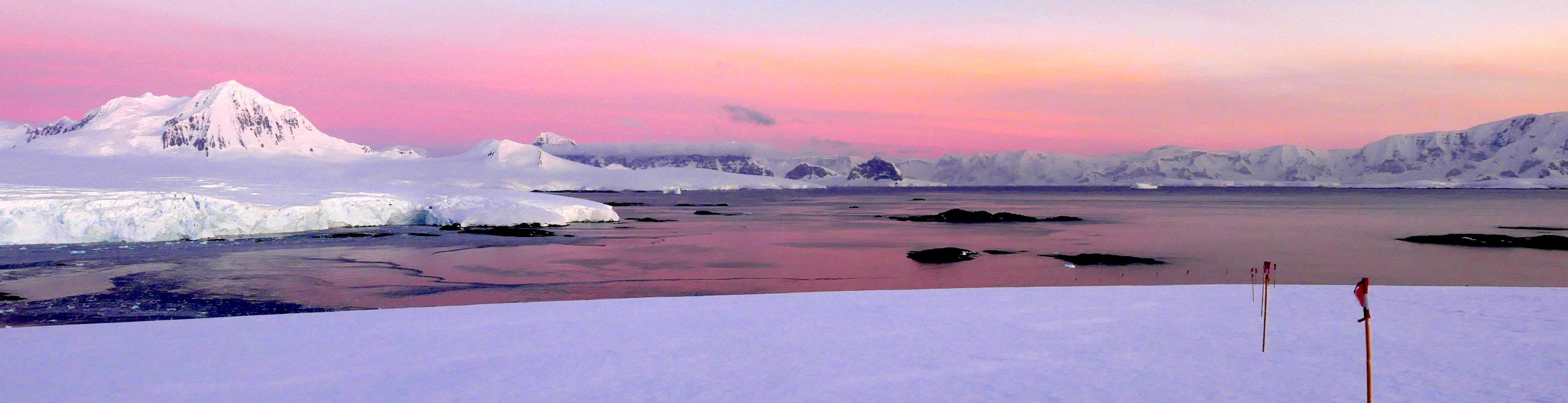 Sunset on top of the Marr Ice Piedmont glacier